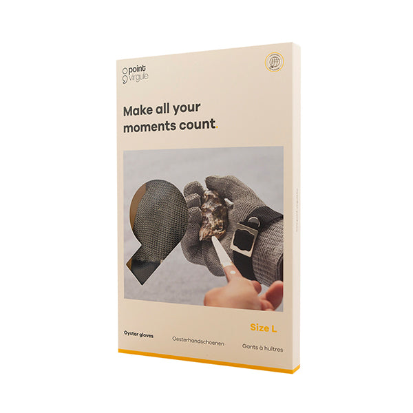 Gants à huitre 2 pièces en acier inoxydable grande taille L Point Virgule - Mathon - 2