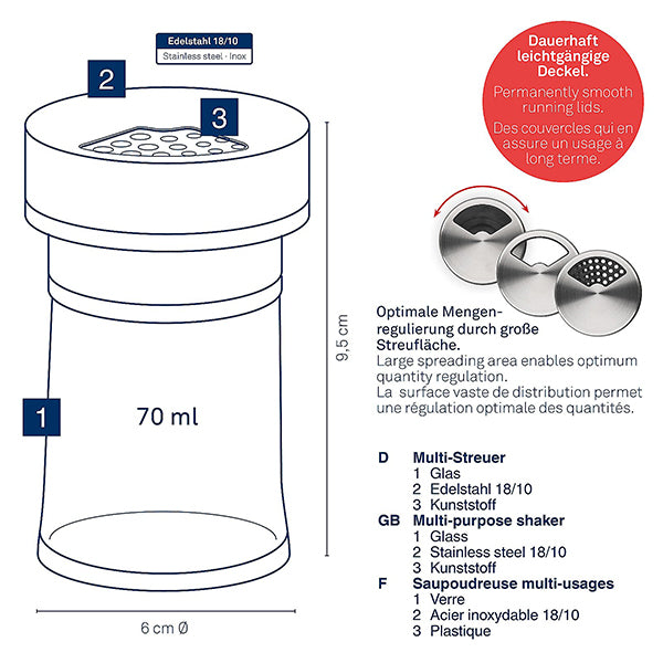 Saupoudreuse multi-usages Miko 70 ml Kela - Mathon - 3