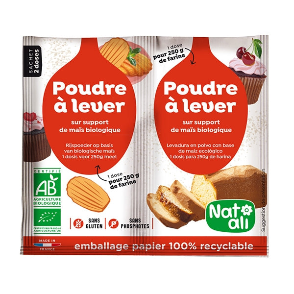 Poudre à lever bio 2 x 7 g Nat-ali - Mathon