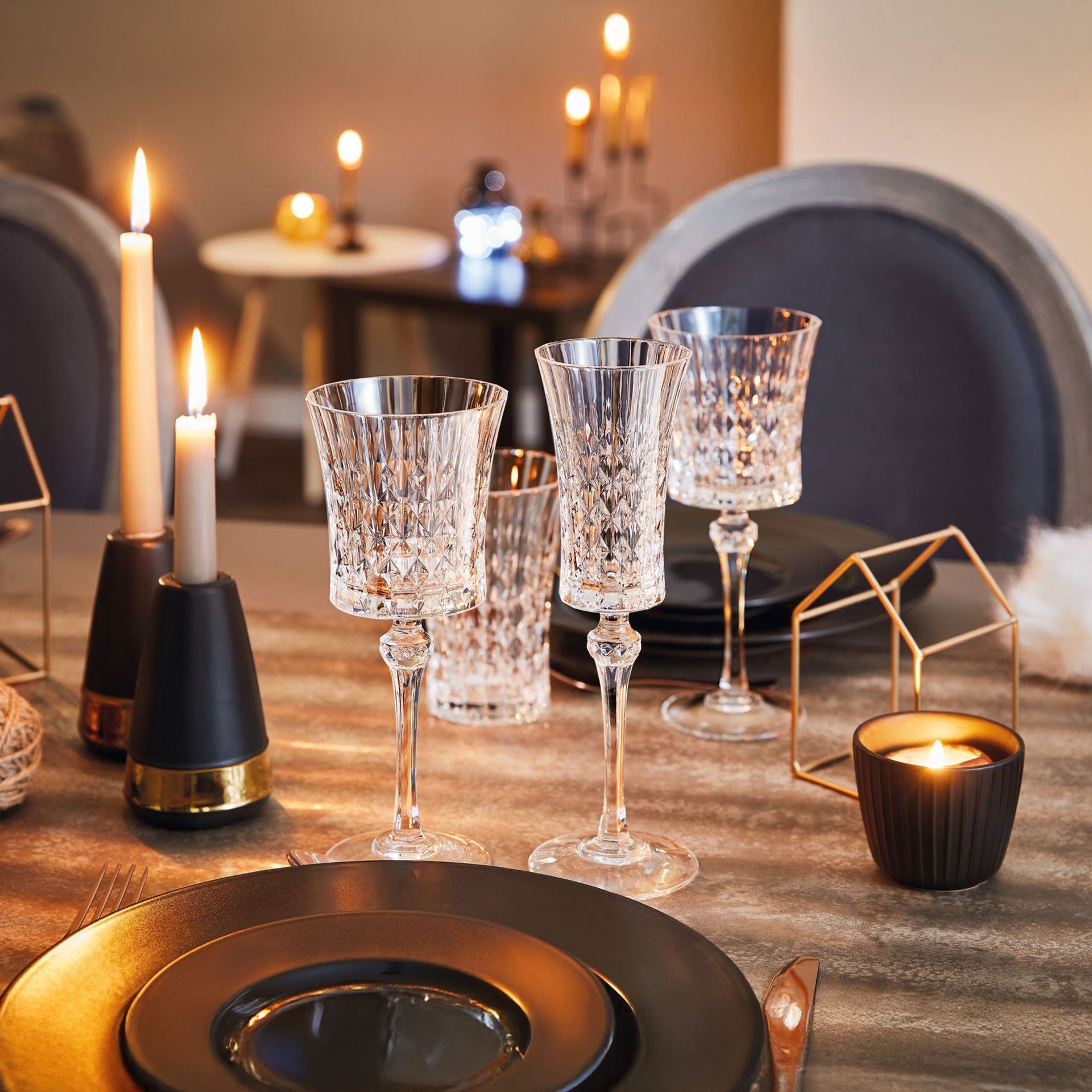 6 flûtes à champagne 15cl Lady Diamond - Cristal d