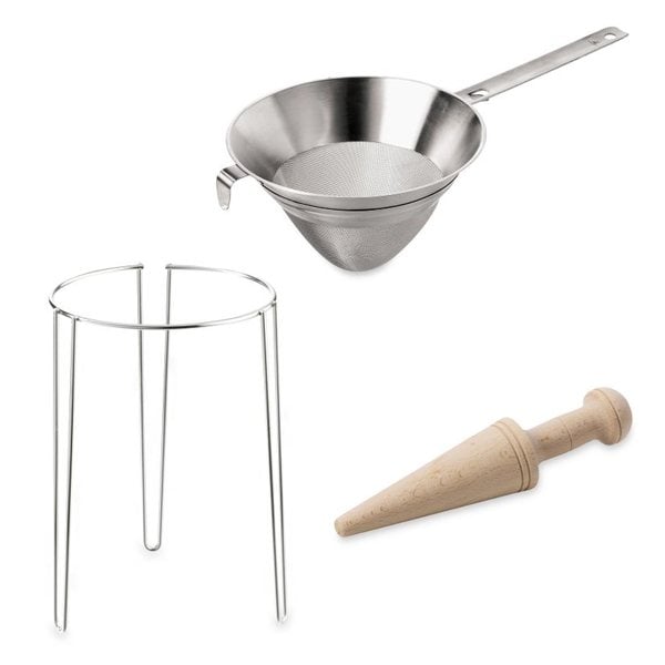 Lot chinois 20 cm + support + pilon en bois - Mathon