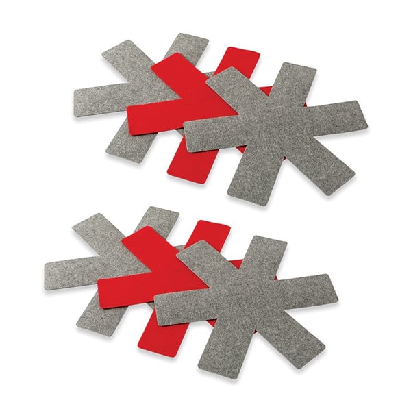 Lot 6 protections feutrines pour poêles rouge et gris 38 cm Mathon - Mathon - 1