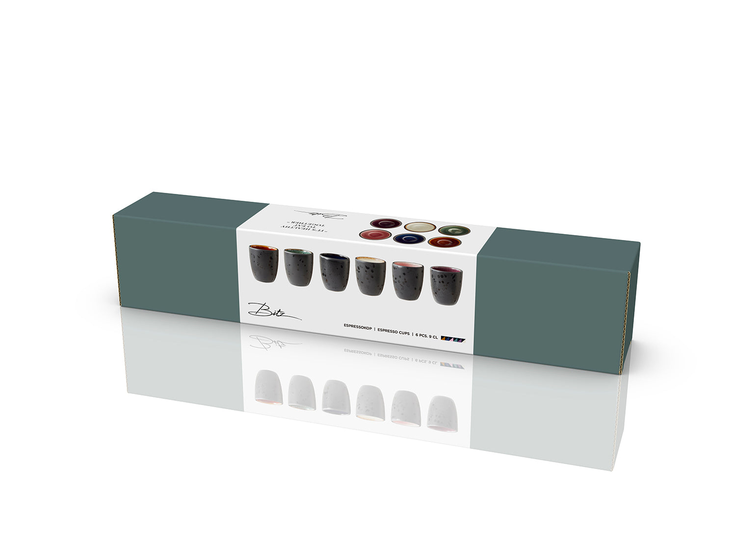 Ensemble de 6 tasses espresso GASTRO en grès émaillé Noir ass. Bitz - Mathon - 5