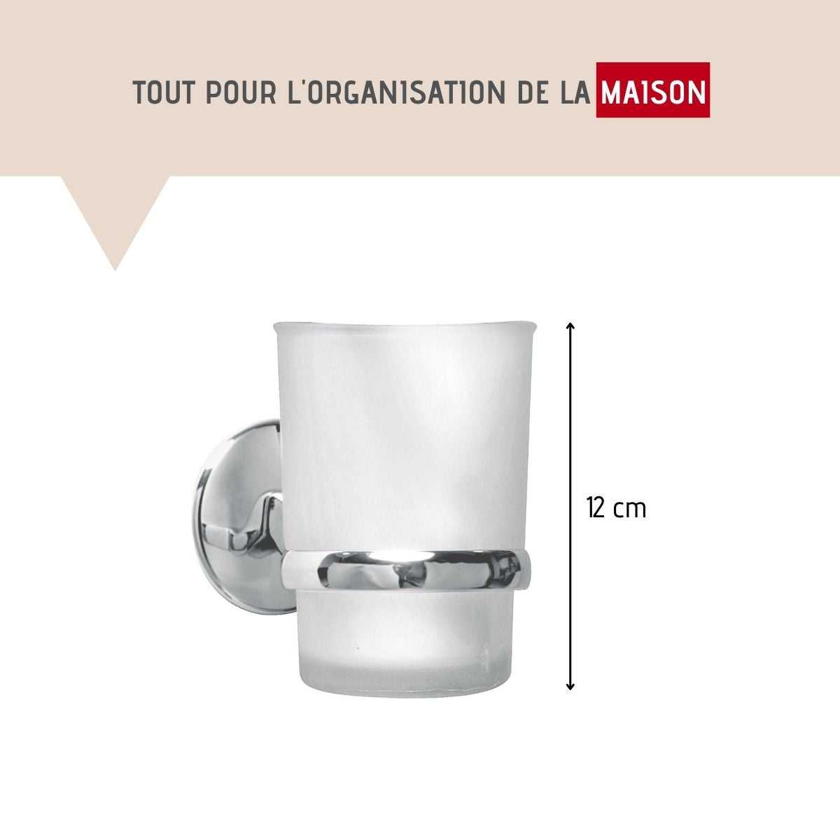 Porte brosse à dents en verre et chromé  Vision Fackelmann - Mathon - 3