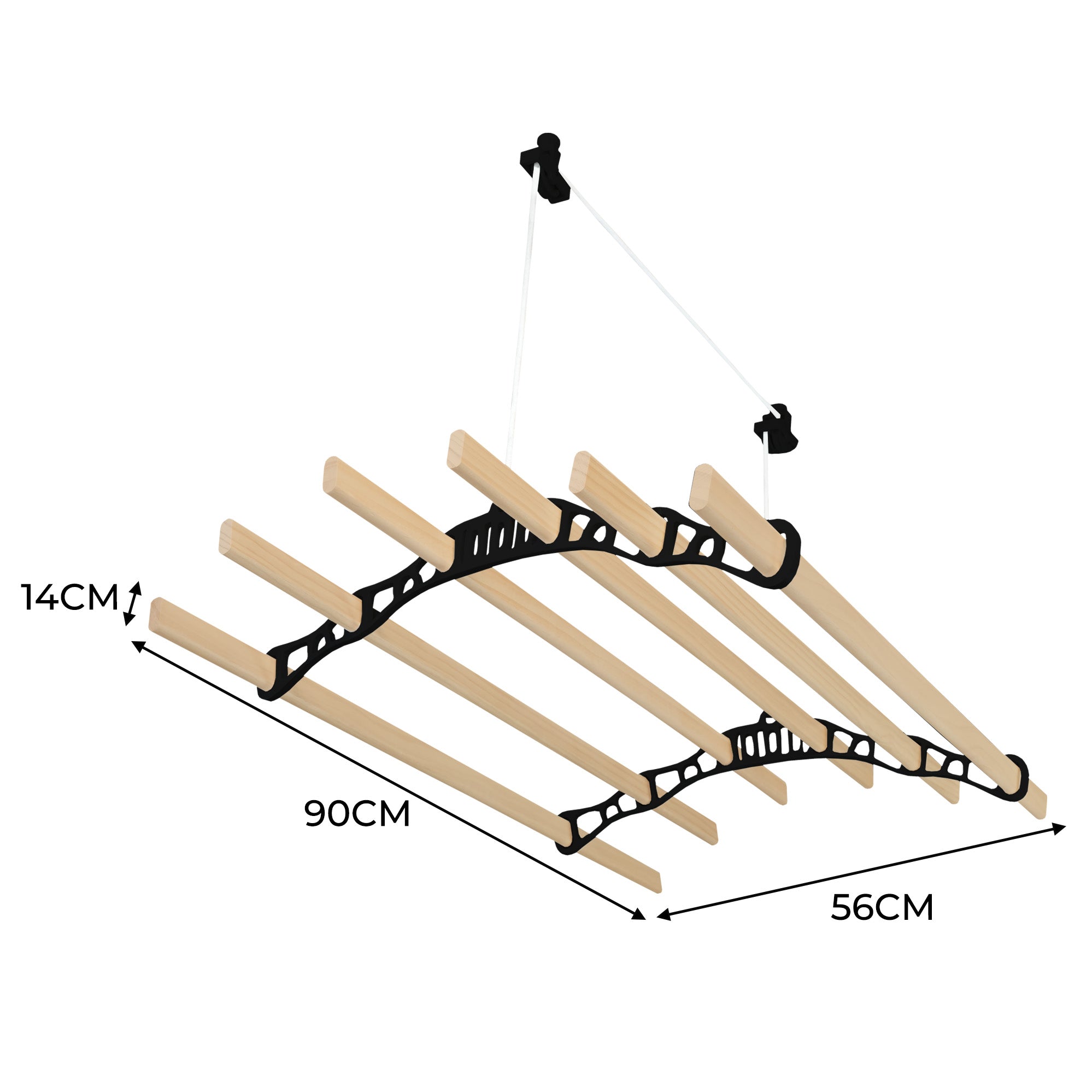 Etendoir à Linge Suspendu de 0,9 Mètre - Noir Monstershop - Mathon - 4