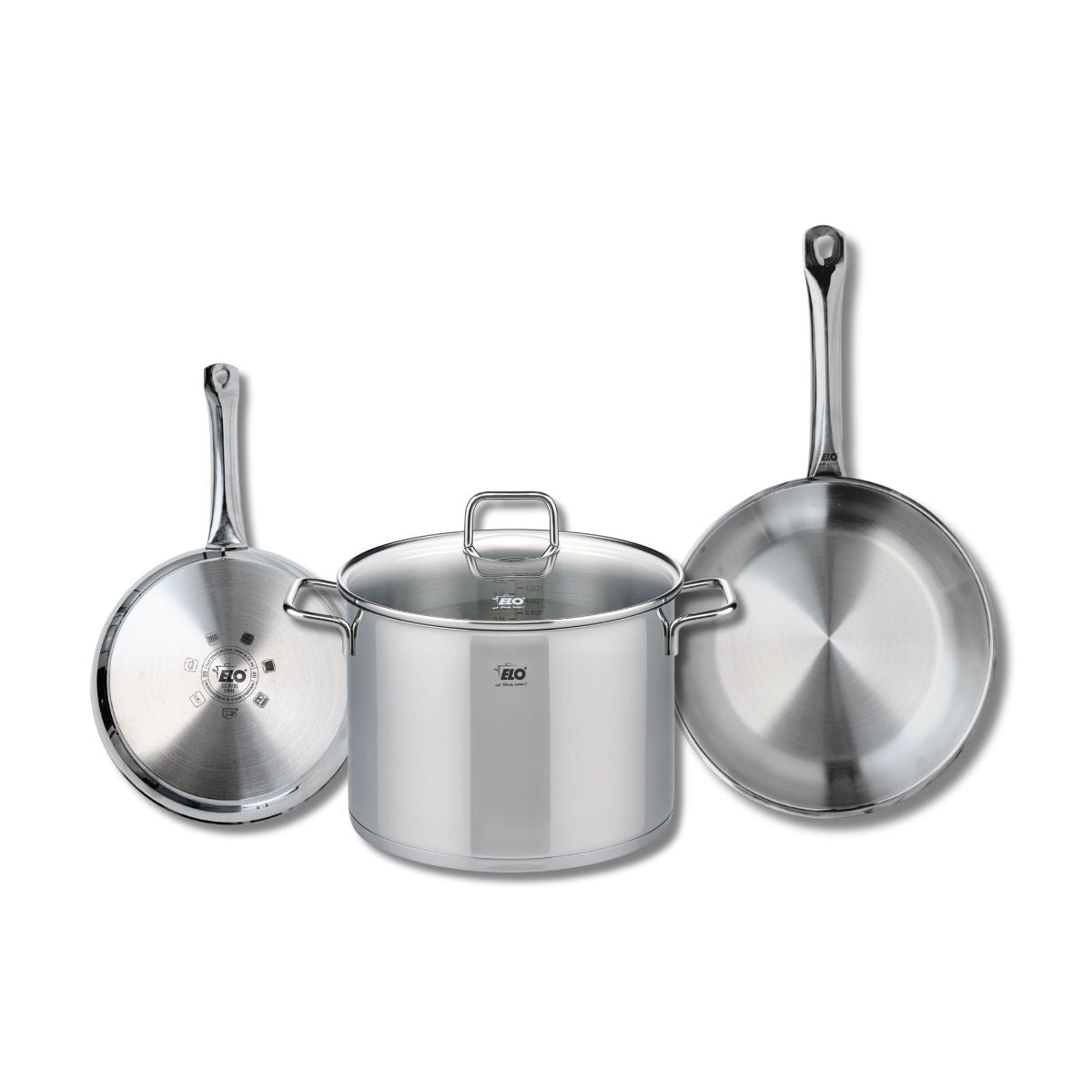 Set de 2 Poêles de cuisson 24 et 28 cm et 1 faitout 26 cm  Profi Citrin Elo - Mathon - 1