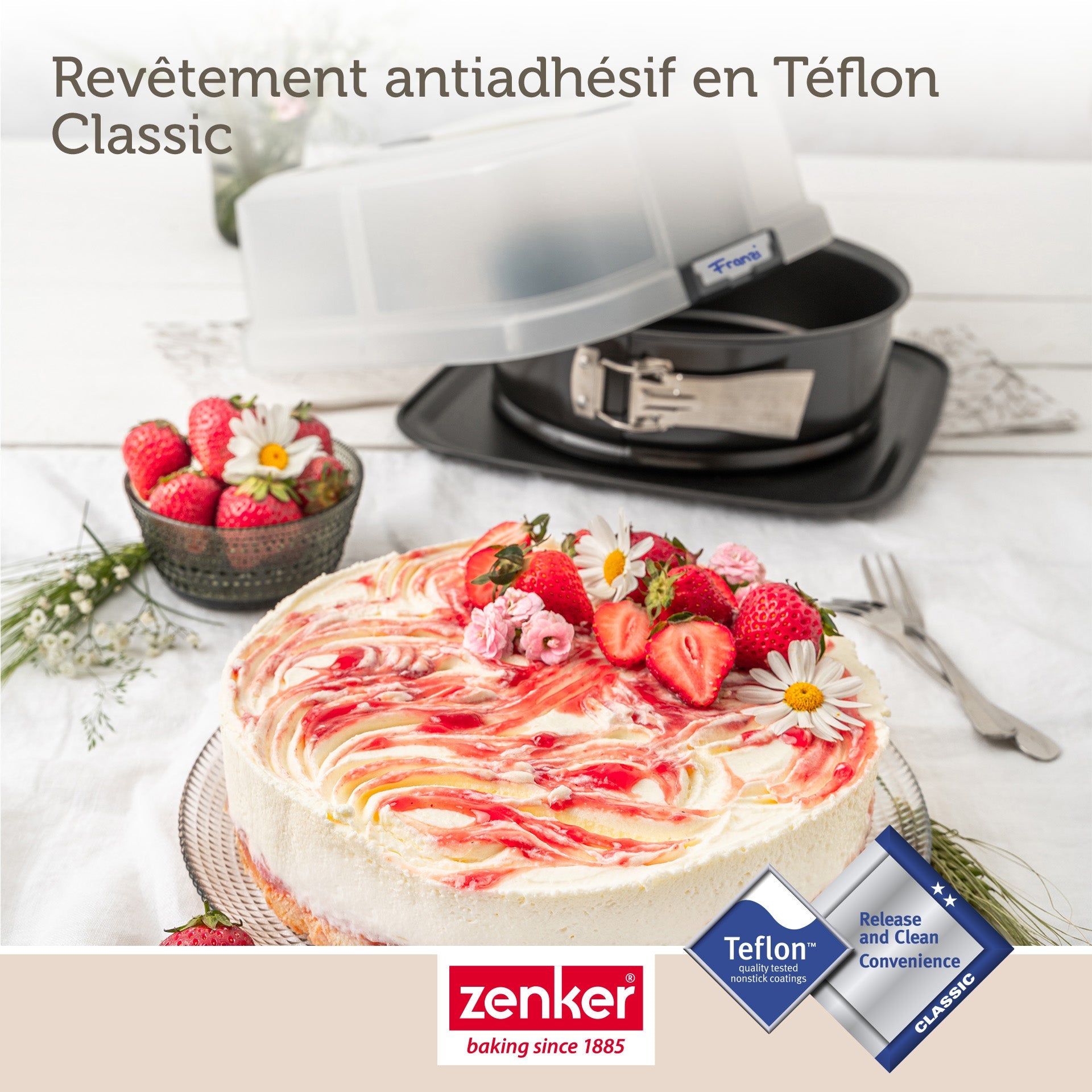 Ensemble de 2 Moules à charnière rond 23 cm avec couvercle de transport Zenker Bake Click and Go Zenker - Mathon - 6