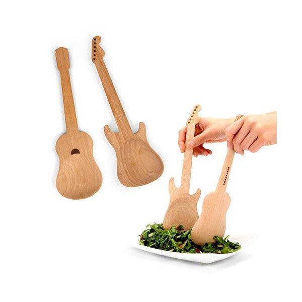 Set 2 Cuillères En Bois Guitare Kikkerland Design - Mathon