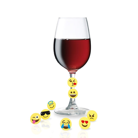 Set de 8 marque-verres Emoji en silicone - Mathon - 2