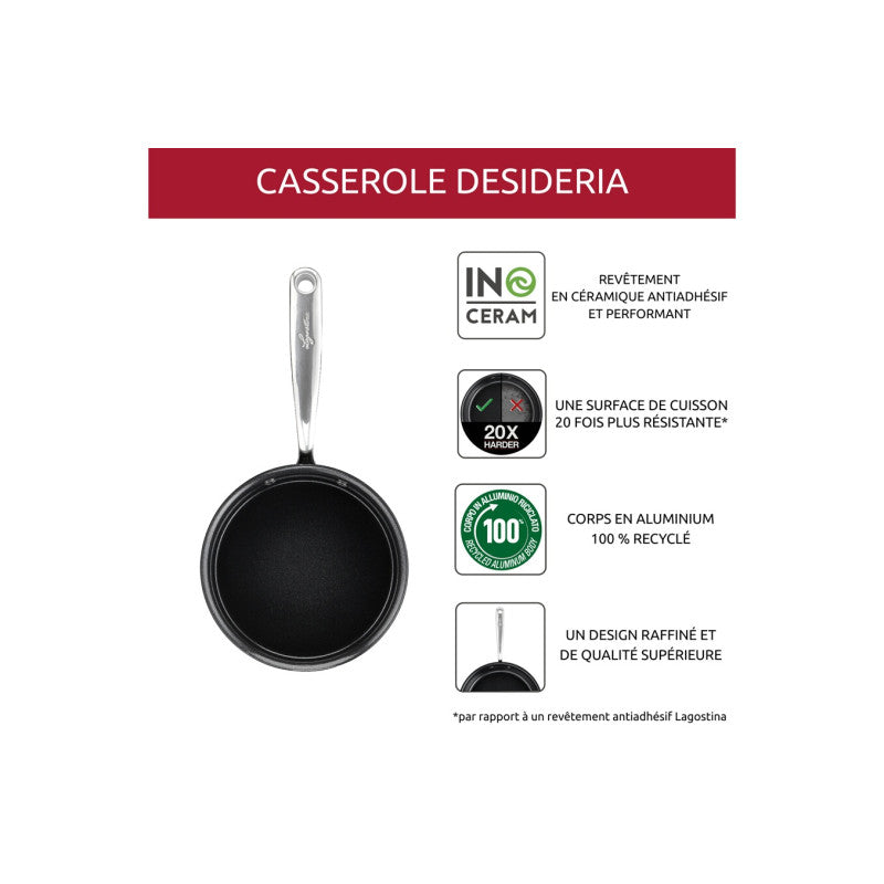 Casserole Désideria céramique 16 cm Lagostina - Mathon - 5