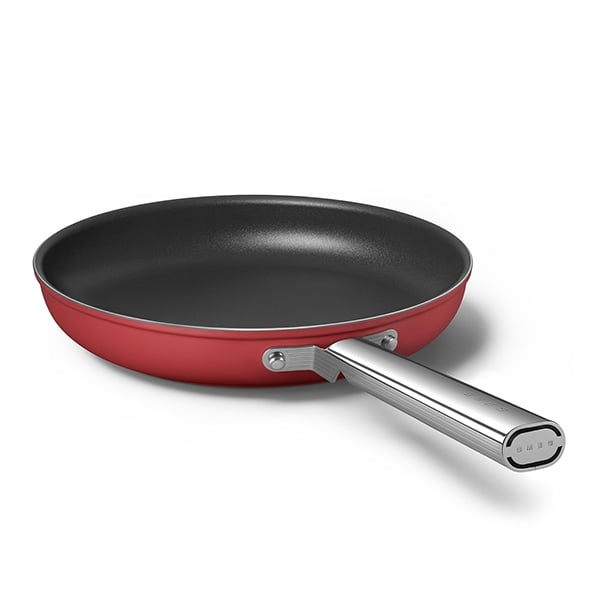 Poêle aluminium antiadhésive 30 cm rouge mat Smeg - Mathon - 1