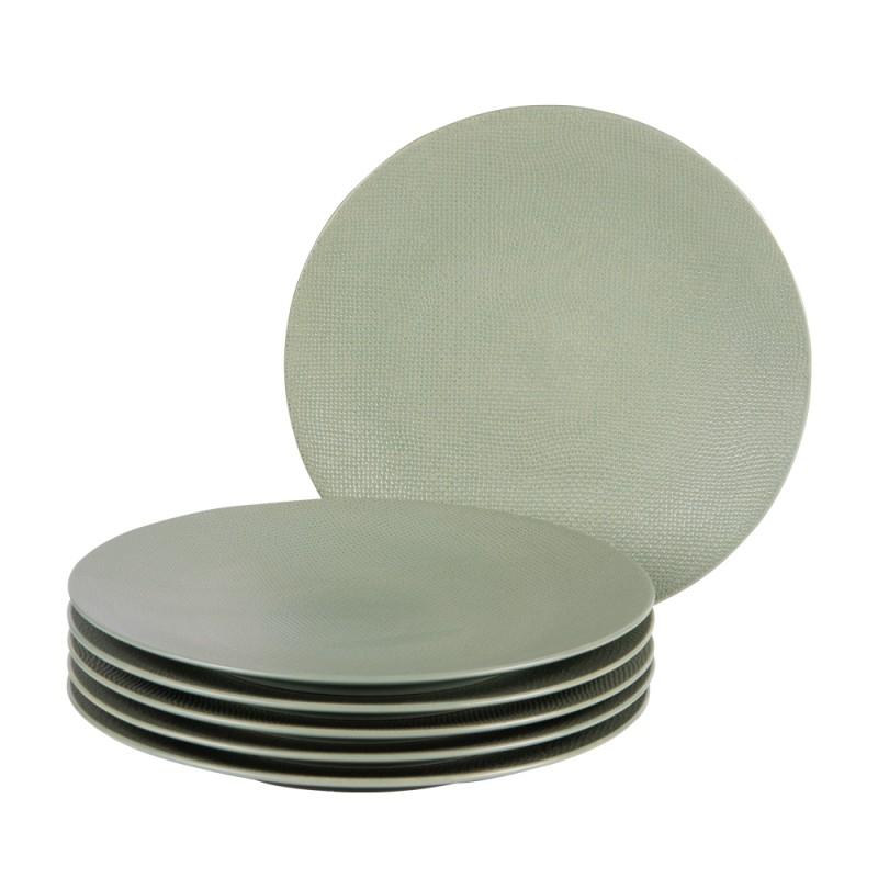 Assiette plate Vésuvio sauge 27 cm (lot de 6) Table passion - Mathon - 1