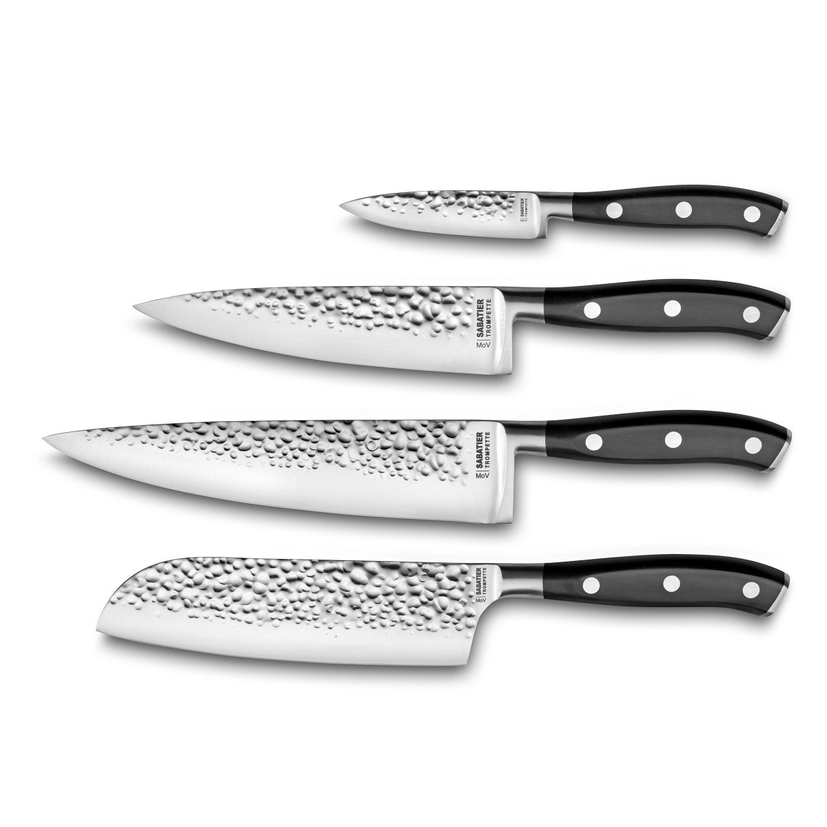 Carbon - Set 4 couteaux de cuisine Sabatier Trompette - Mathon - 1