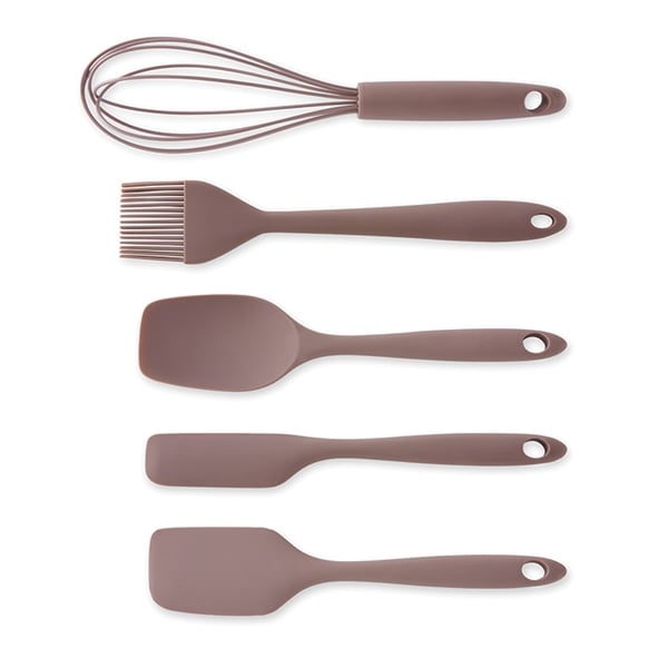 Lot de 5 ustensiles antirayures en silicone taupe Mathon - Mathon - 1