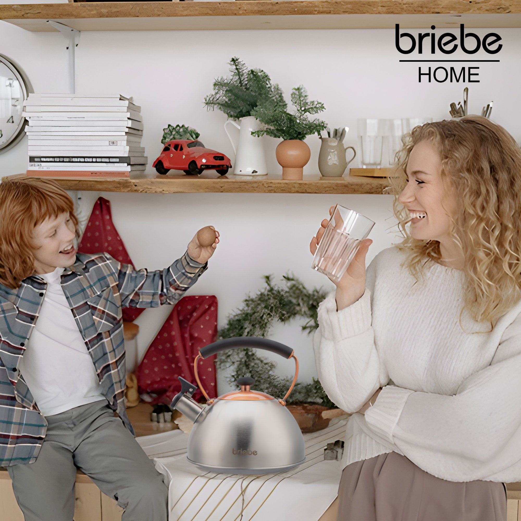 Bouilloire à Induction Théière Sifflet 2,3L  Acier Inox. Retro, Poignée Cool  Inox/ Bronze I-Bronze - Mathon - 5