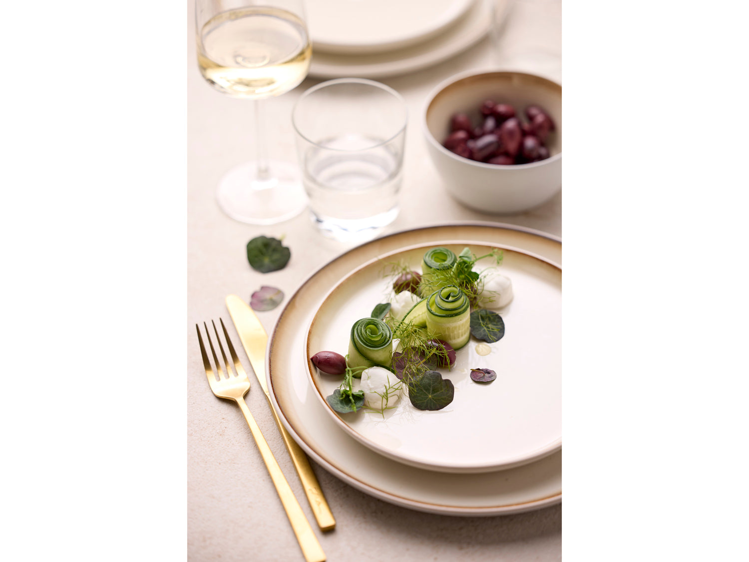 Assiette Gastro en Grès Blanc/Crème Bitz - Mathon - 7