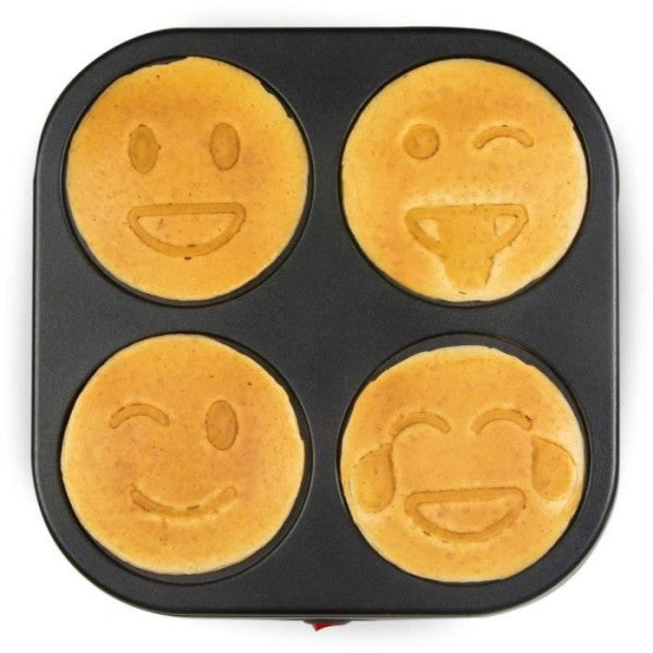 Crepiere Electrique  Domo - 4 Crepes - Motifs Emoji - Revetement Anti- Domo - Mathon - 5