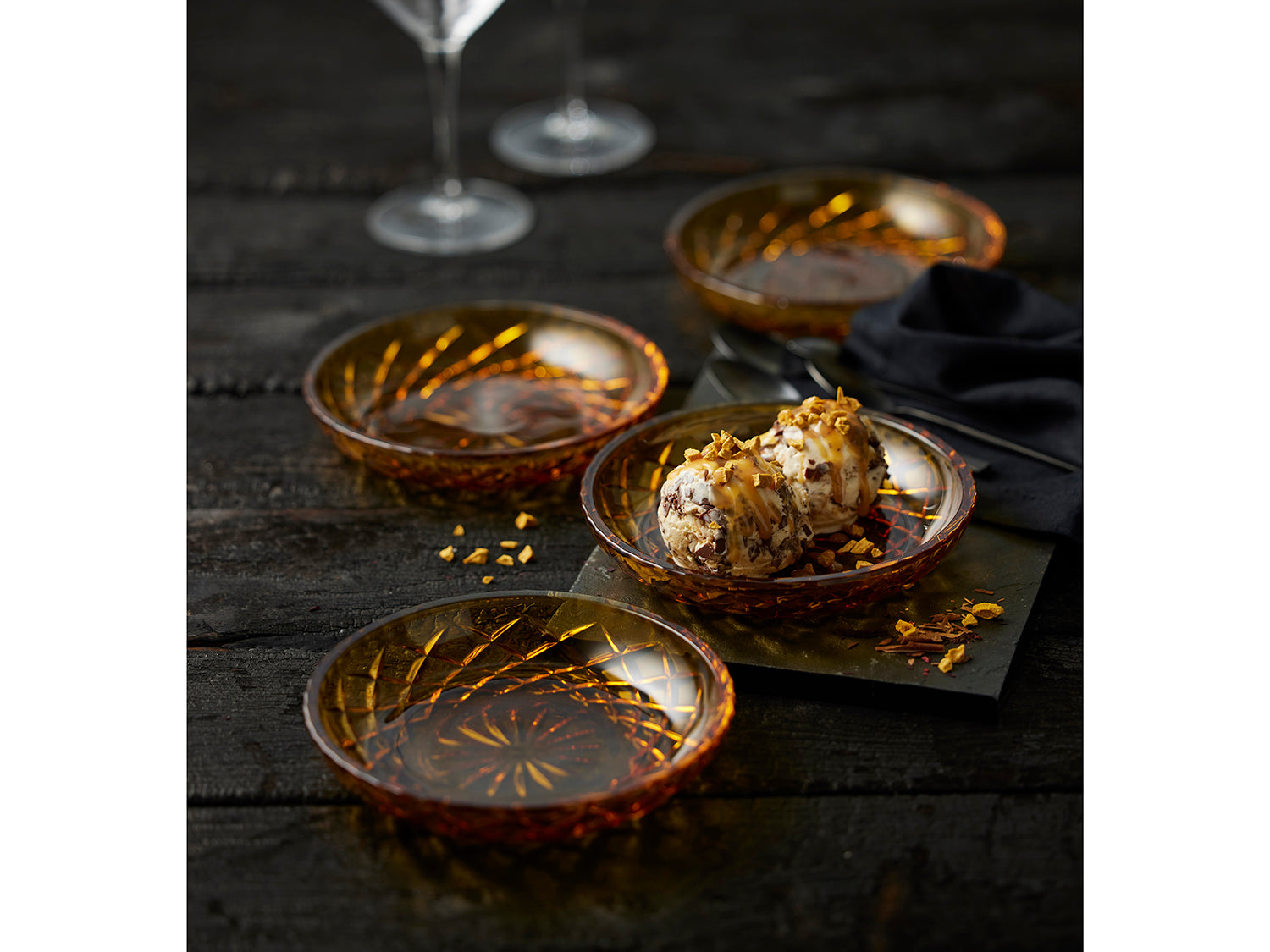 Ensemble de 4 assiettes SORRENTO 16cm Ambre Lyngby Glas - Mathon - 8