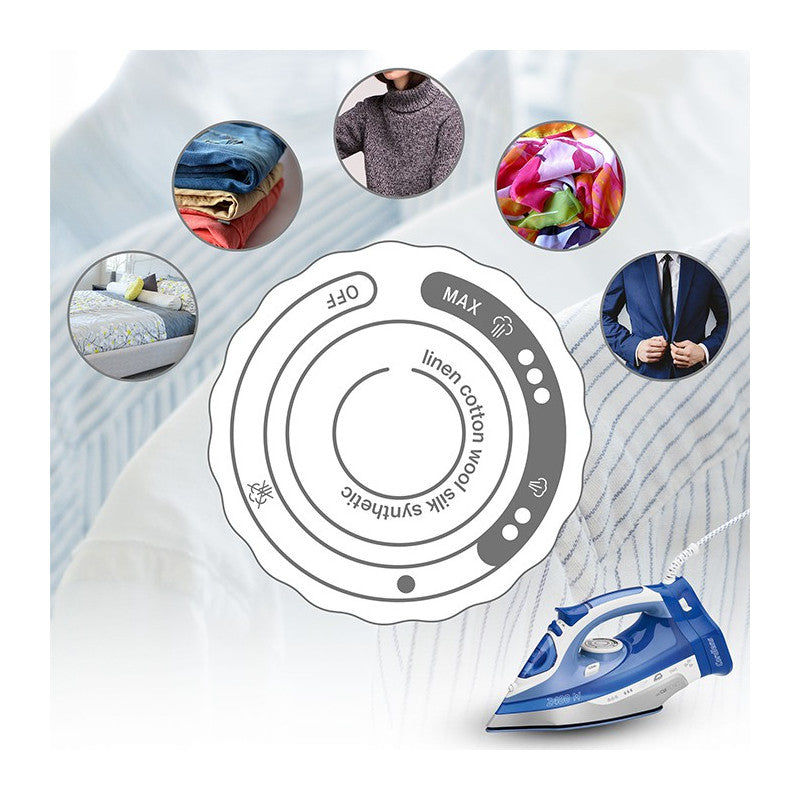 Fer à repasser semelle céramique avec ou sans fil 2400W Clatronic DB 3706 Bleu Clatronic - Mathon - 5