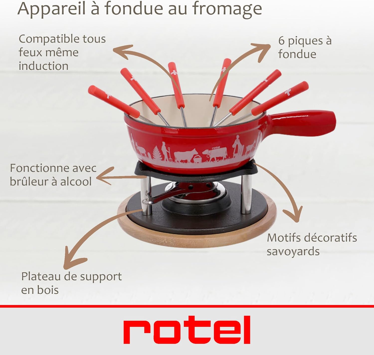 Service à fondue au fromage 6 personnes Rotel Swiss Tradition Rotel - Mathon - 3