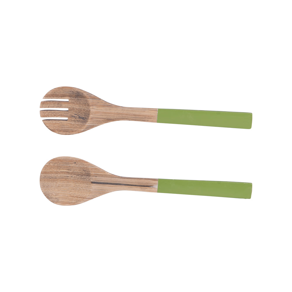 Couvert à salade Bambou vert 27,5 cm Table passion - Mathon