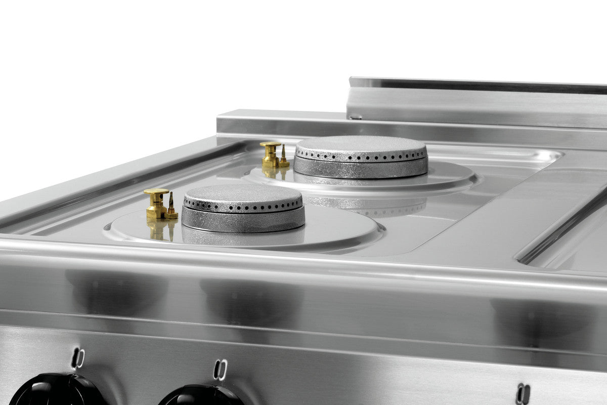 Piano de cuisson 6 brûleurs 28,5 kW - L1200xP700xH910-955 - soubassement ouvert - Bartscher - Mathon - 3