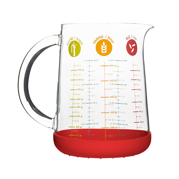 Pichet mesureur en verre et silicone 1 L Pebbly - Mathon - 2