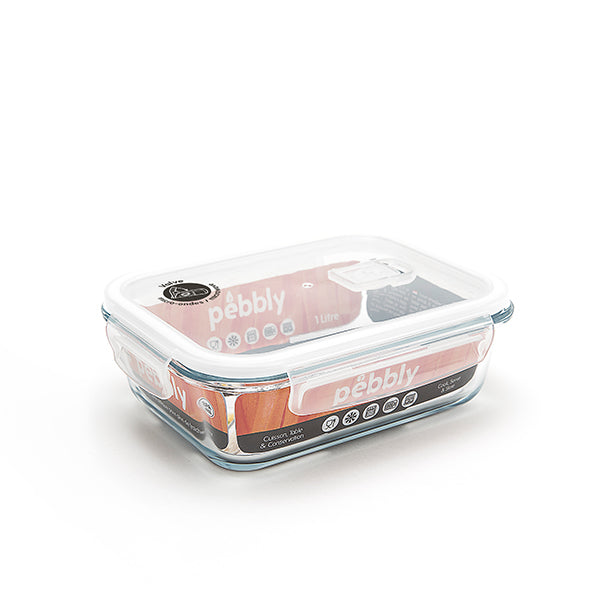 Boîte rectangulaire en verre 1L Pebbly - Mathon - 1