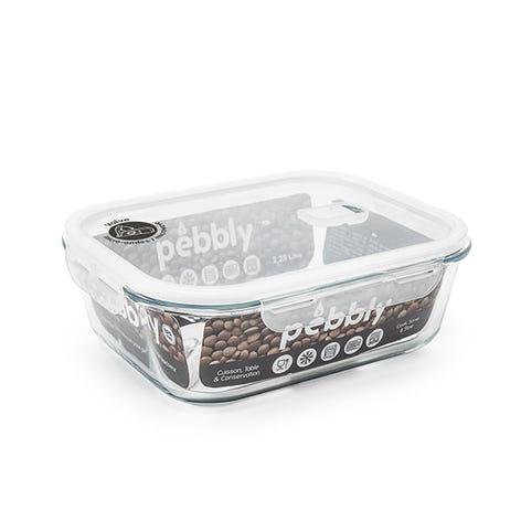 Boîte rectangulaire en verre 2,25 L Pebbly - Mathon - 1