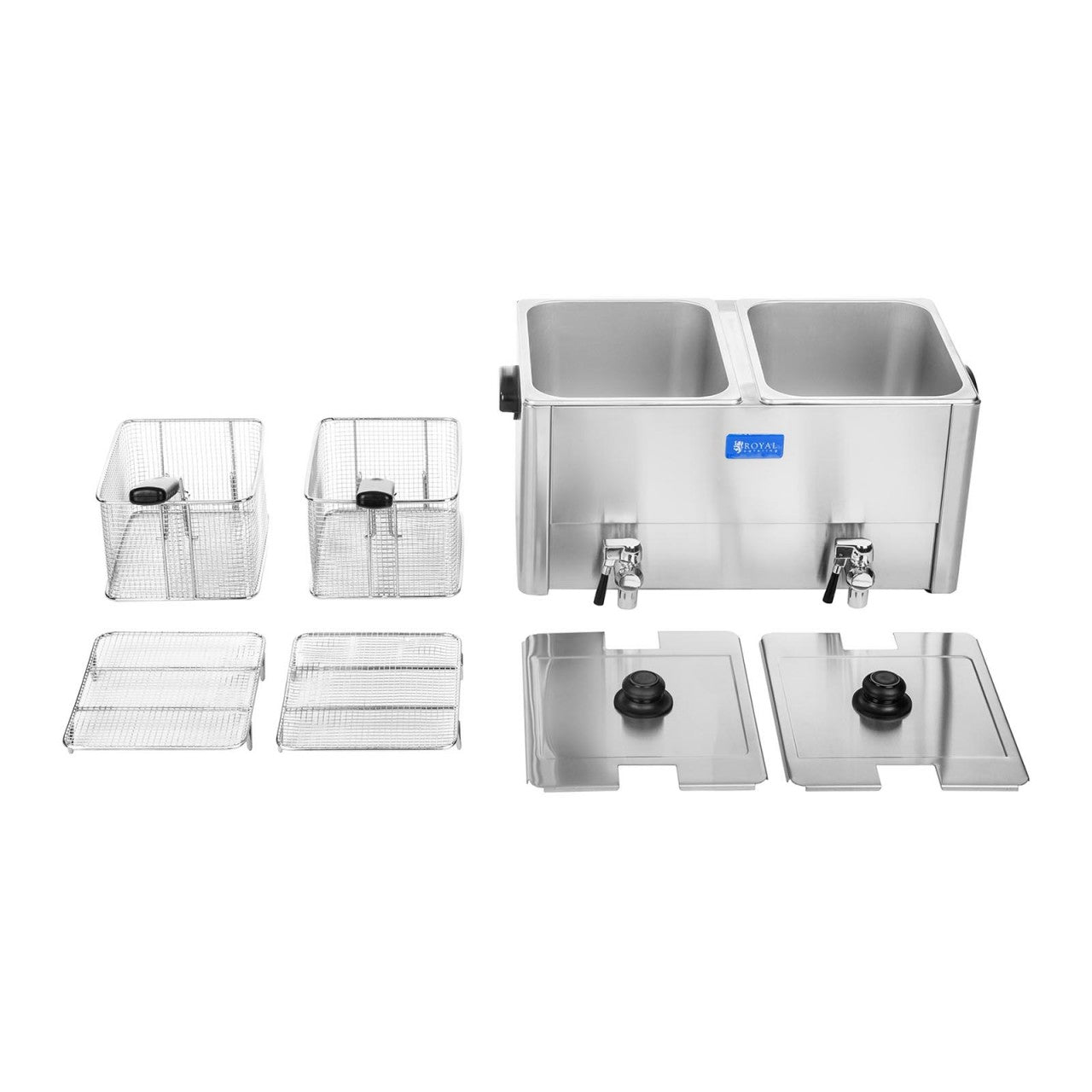 Friteuse électrique professionnelle restaurant 2 x 13 litres robinets de vidange 14_0001787 - Mathon - 3