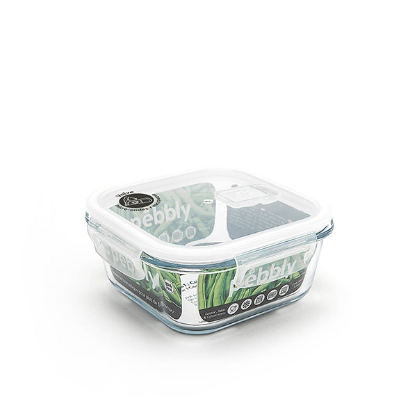 Plat carré en verre 800ml Pebbly - Mathon - 1