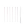 Set de 6 pailles courtes blanches en verre avec brosse de nettoyage 14 cm Point Virgule - Mathon - 1