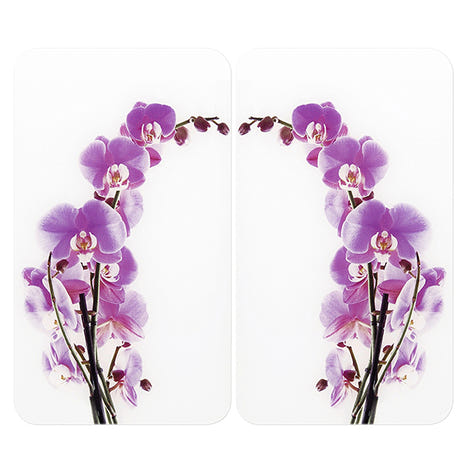 Set 2 couvre-plaques protection motifs Orchidée Wenko by Maximex - Mathon - 1