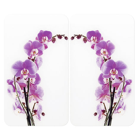 Set 2 couvre-plaques protection motifs Orchidée Wenko by Maximex - Mathon - 1