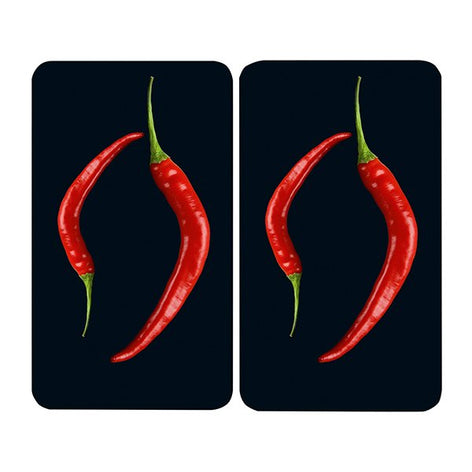 Set de 2 couvre plaques protection motifs Piments Wenko by Maximex - Mathon - 2