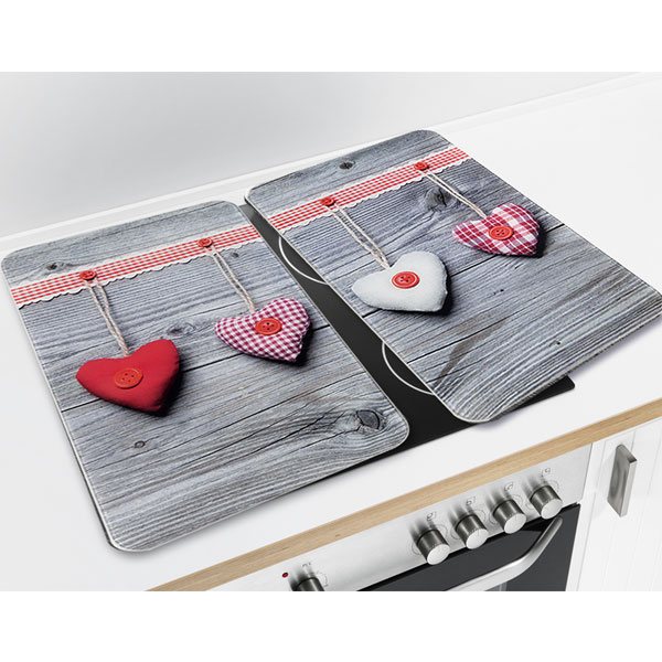 Set 2 couvre-plaques protection motifs Coeurs Wenko by Maximex - Mathon - 1