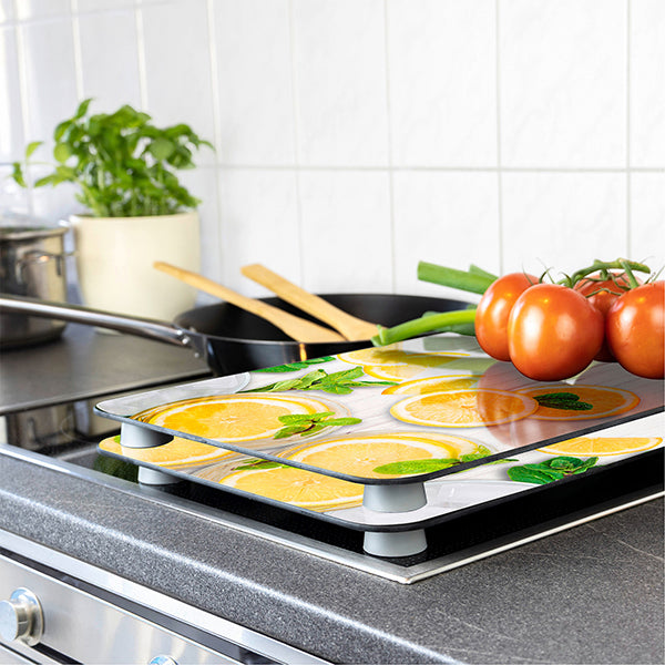 Set 2 couvre-plaques protection motif Citrons Wenko by Maximex - Mathon - 2