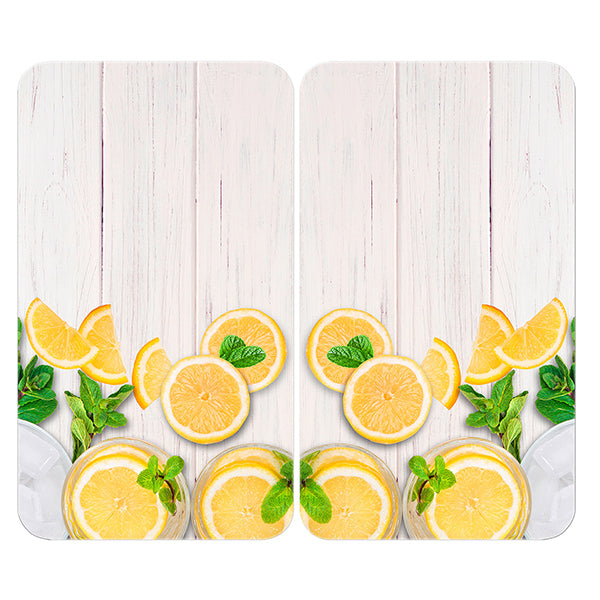 Set 2 couvre-plaques protection motif Citrons Wenko by Maximex - Mathon - 1