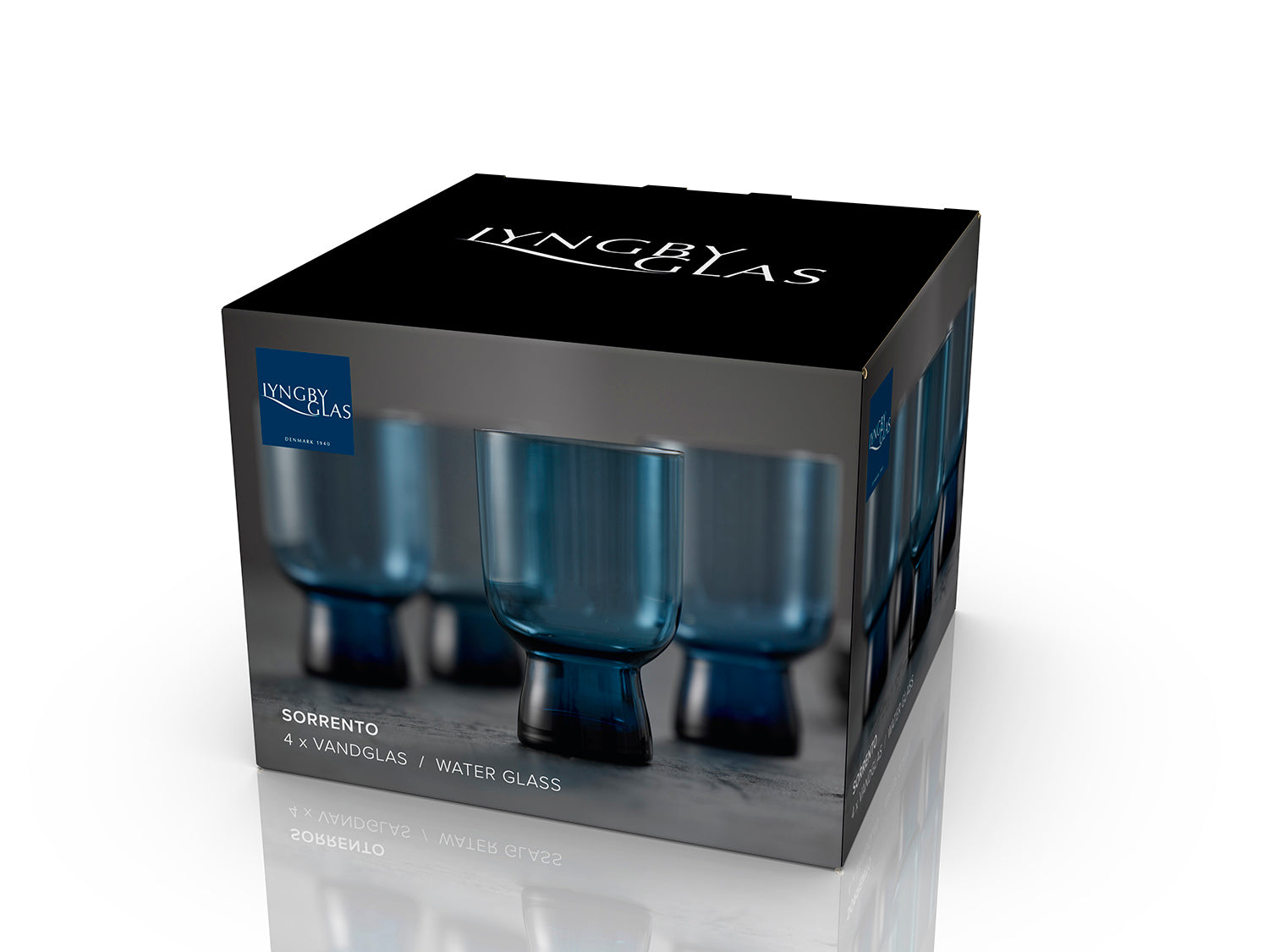 Set de 4 verres à eaux SORRENTO Bleu Lyngby Glas - Mathon - 4