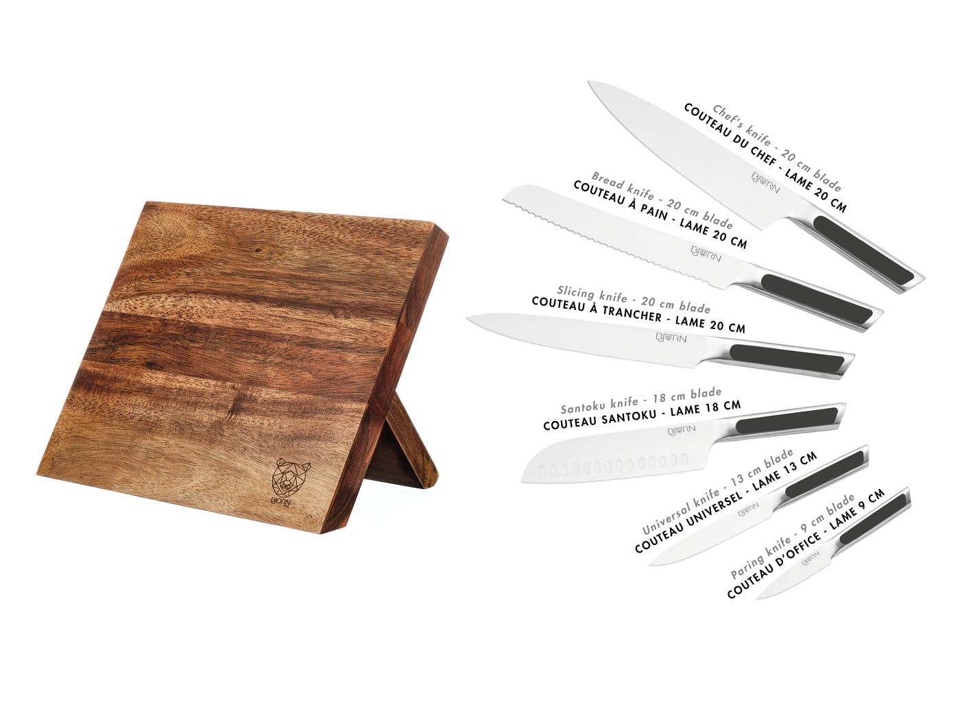 Bloc couteaux de cuisine LOKI VANTAA - 7 pièces Björn - Mathon - 3