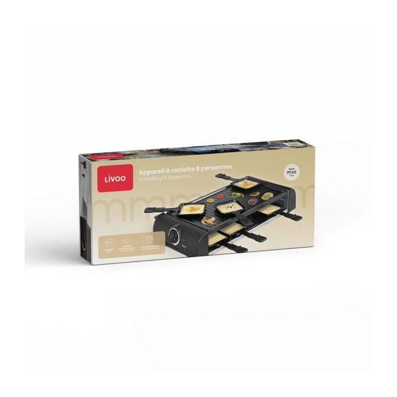 Appareil A Raclette 8 Personnes - Livoo - Doc312 - 1300w - 8 Personnes - Plateau Grill Amovible Antiadhésif - Thermostat Ajusta Livoo - Mathon - 5
