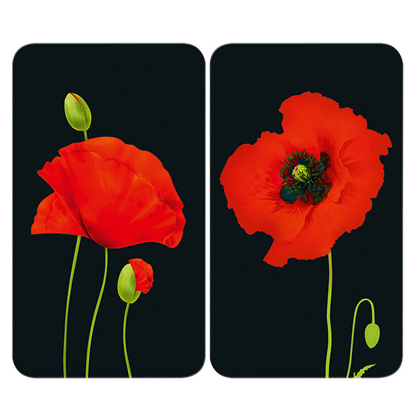 2 couvre-plaques protection motif coquelicots Wenko by Maximex - Mathon - 1