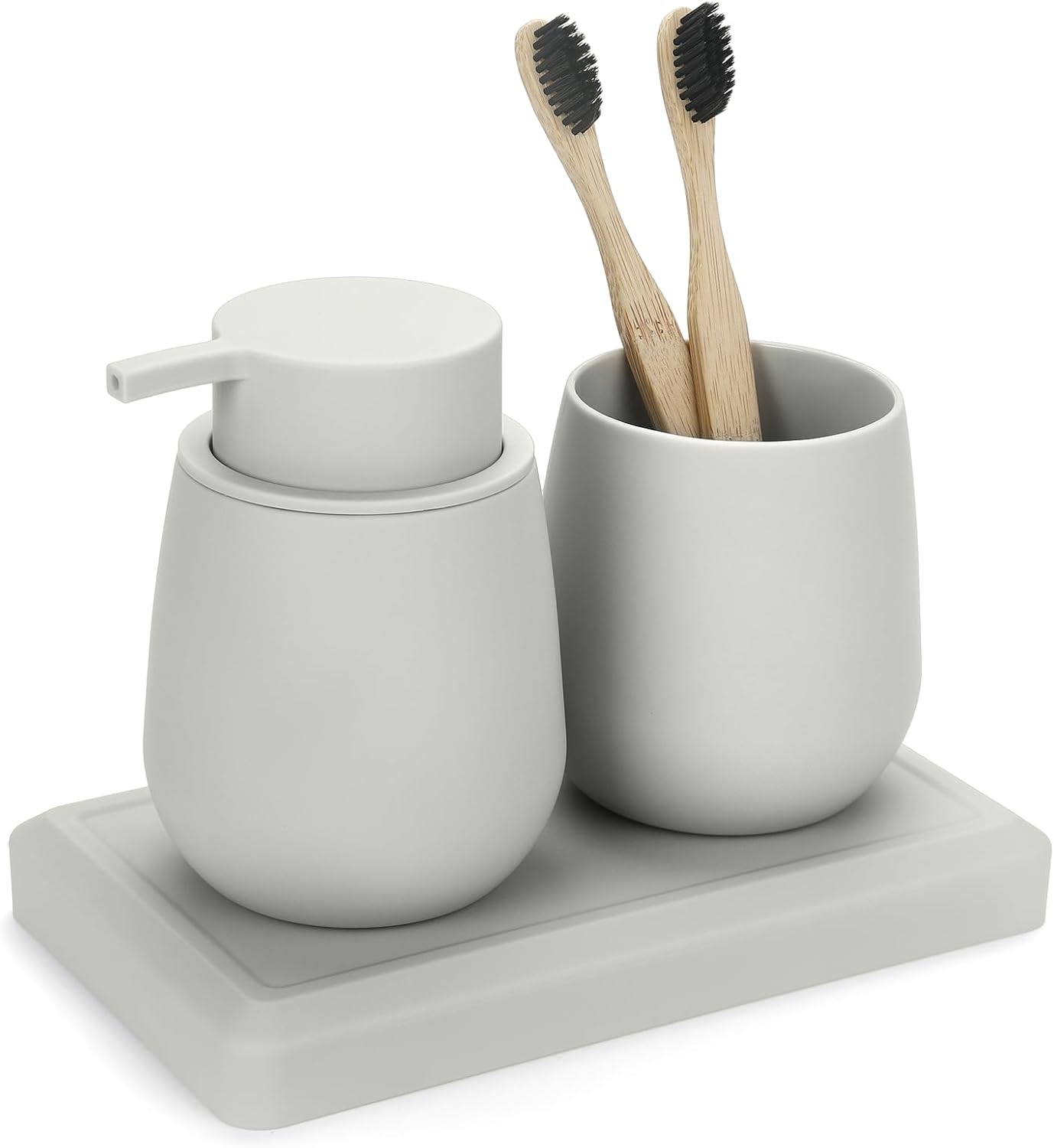 Set Salle de Bain Moderne Beige avec Distributeur Vendos85 - Mathon