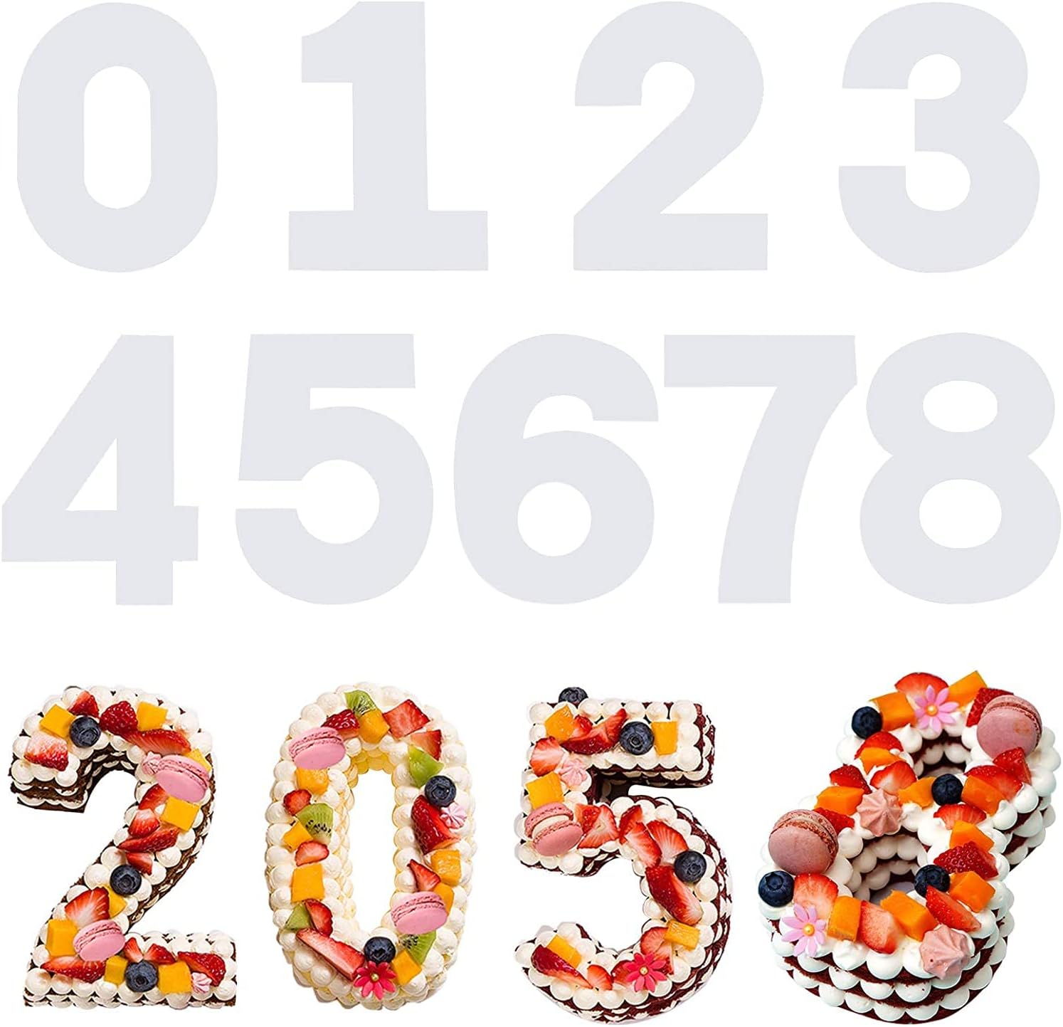 Lot de 9 moules à gâteau numérotés pour la cuisson(10") Blanc Vendos85 - Mathon