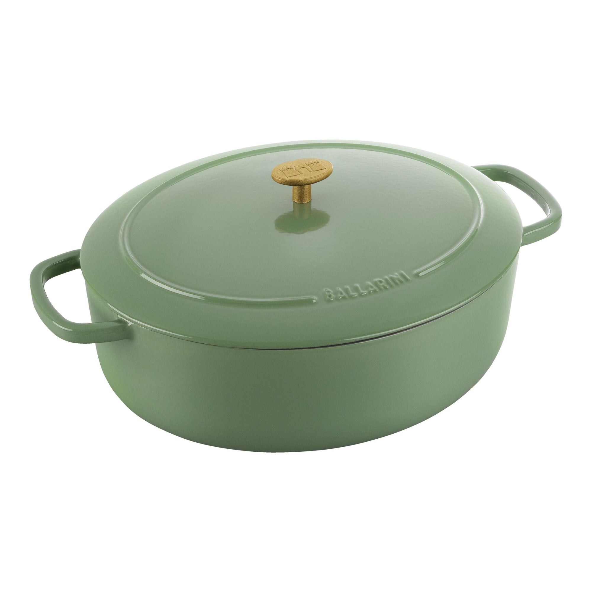 Cocotte 33 cm Bellamonte, Ovale, Vert, Fonte Ballarini - Mathon - 1