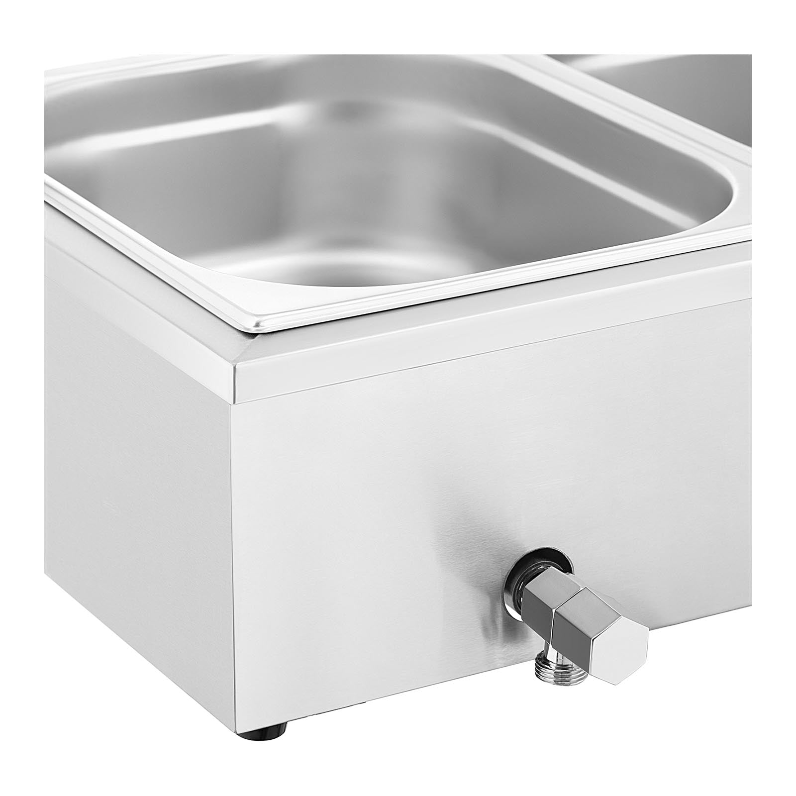 Bain-marie chauffe-plat bain-marie vitrine bain-marie professionnelle 2 000 watts 4 x GN 1/2 robinet de vidange  14_0004223 - Mathon - 3
