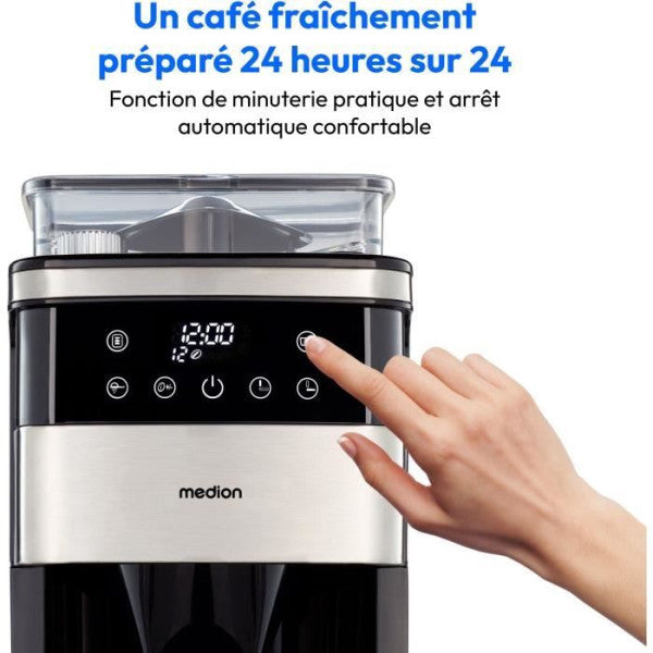 Machine A Cafe - Cafetiere Electrique  Filtre Digitale Avec Broyeur - Medion - Mathon - 2
