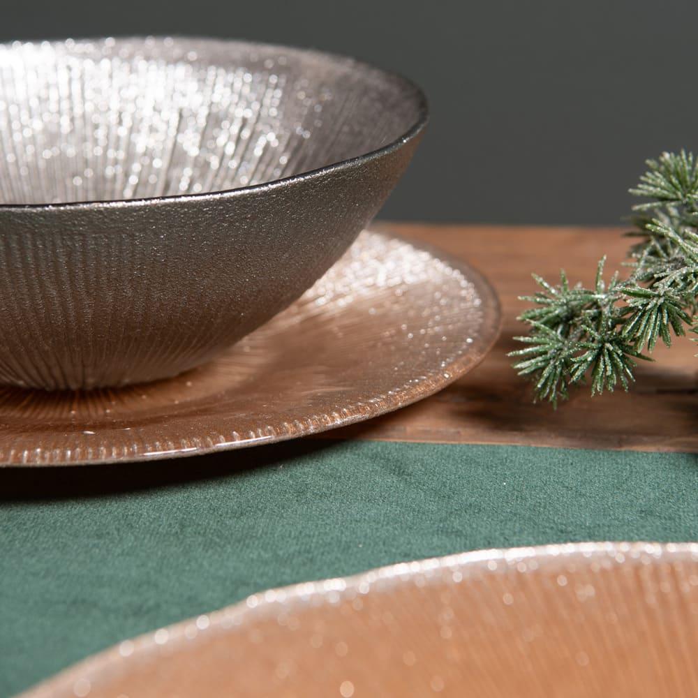 Assiette plate Glitter grise  28 cm (lot de 6) Table passion - Mathon - 4