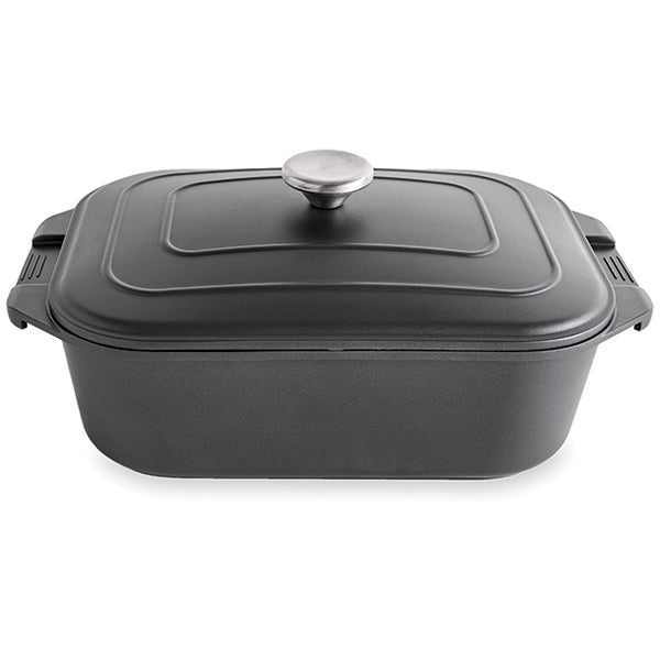 Grande cocotte légère rectangulaire en fonte d’aluminium 34,5 cm 7,7 L coloris noir Mathon - Mathon - 1