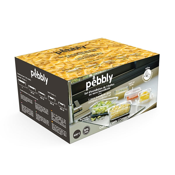 Set Installation 5 boîtes verre Pebbly - Mathon - 3